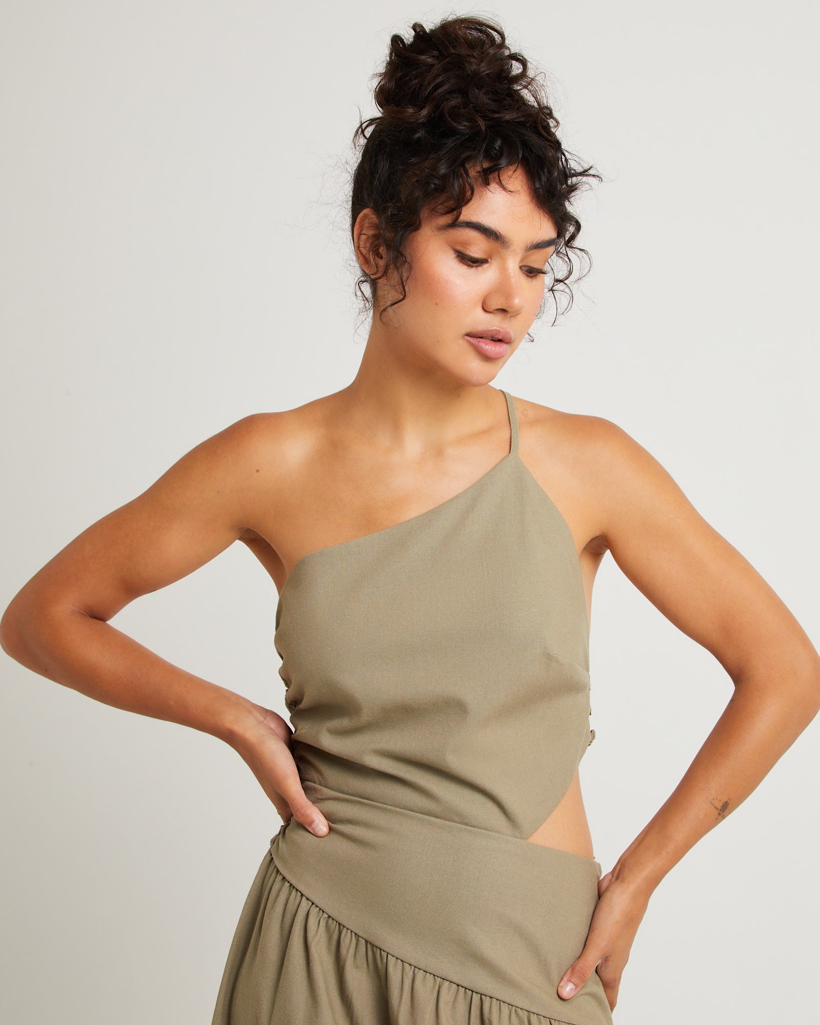 luna one-shoulder cutout maxi dress Petal & Pup Women's Luna One Shoulder Maxi Dress