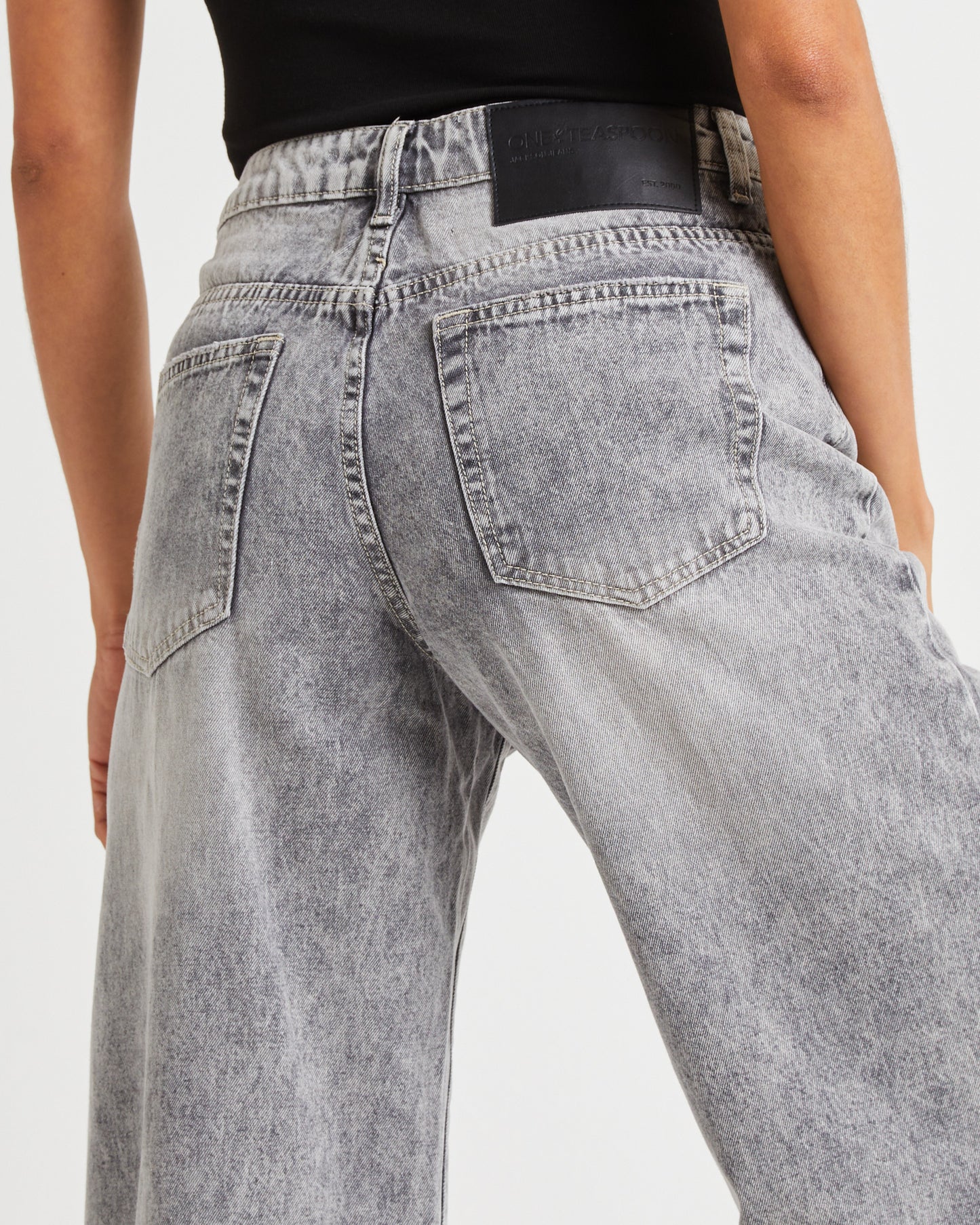 Smoke Jackson Mid Waist Wide Denim Jeans