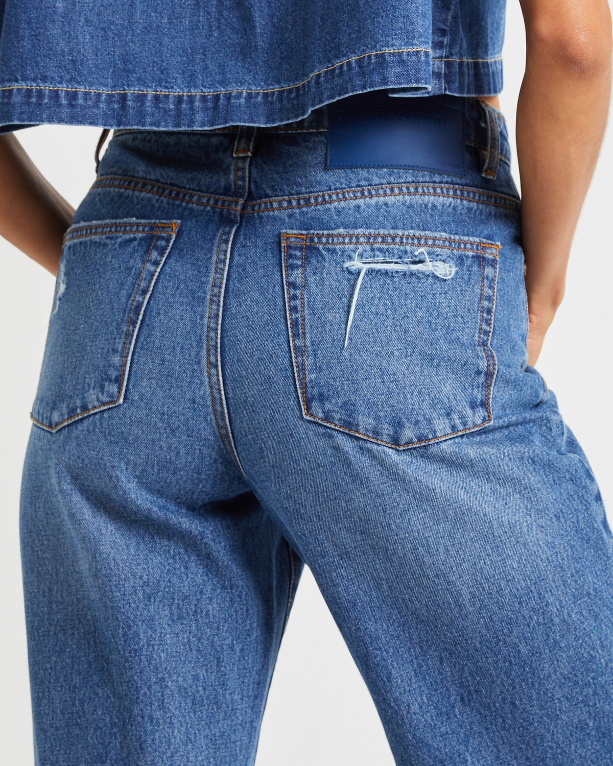 True Straight Leg Mid Waist Denim Billie Jeans TRUE BLUE