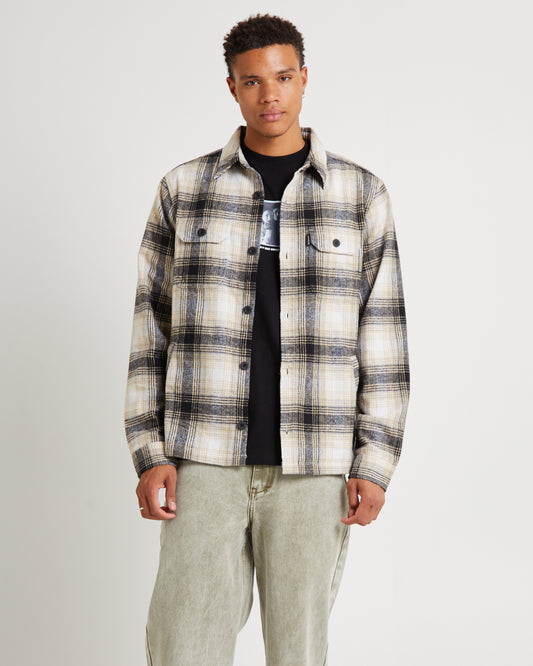 Lined Overshirt Black/Tan BLAC/TAN
