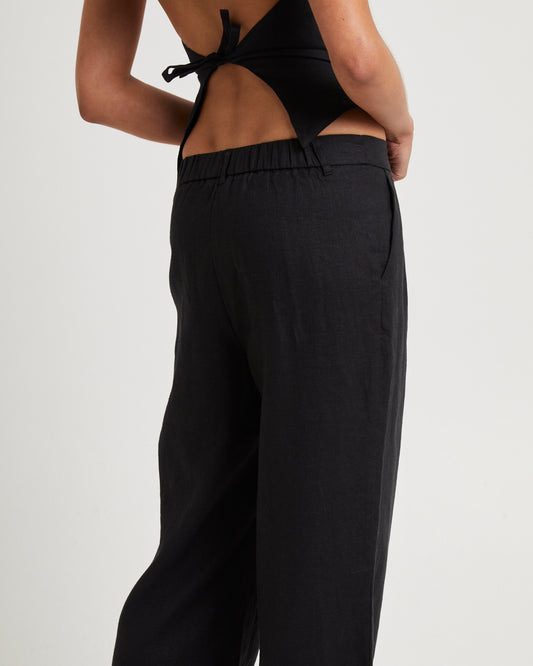 Jemimah Linen Trousers BLACK