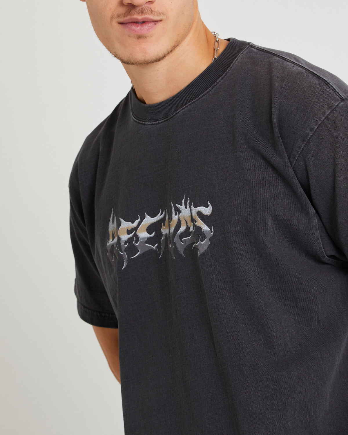 Scorched Heavy Boxy Fit T-Shirt STONE BLACK