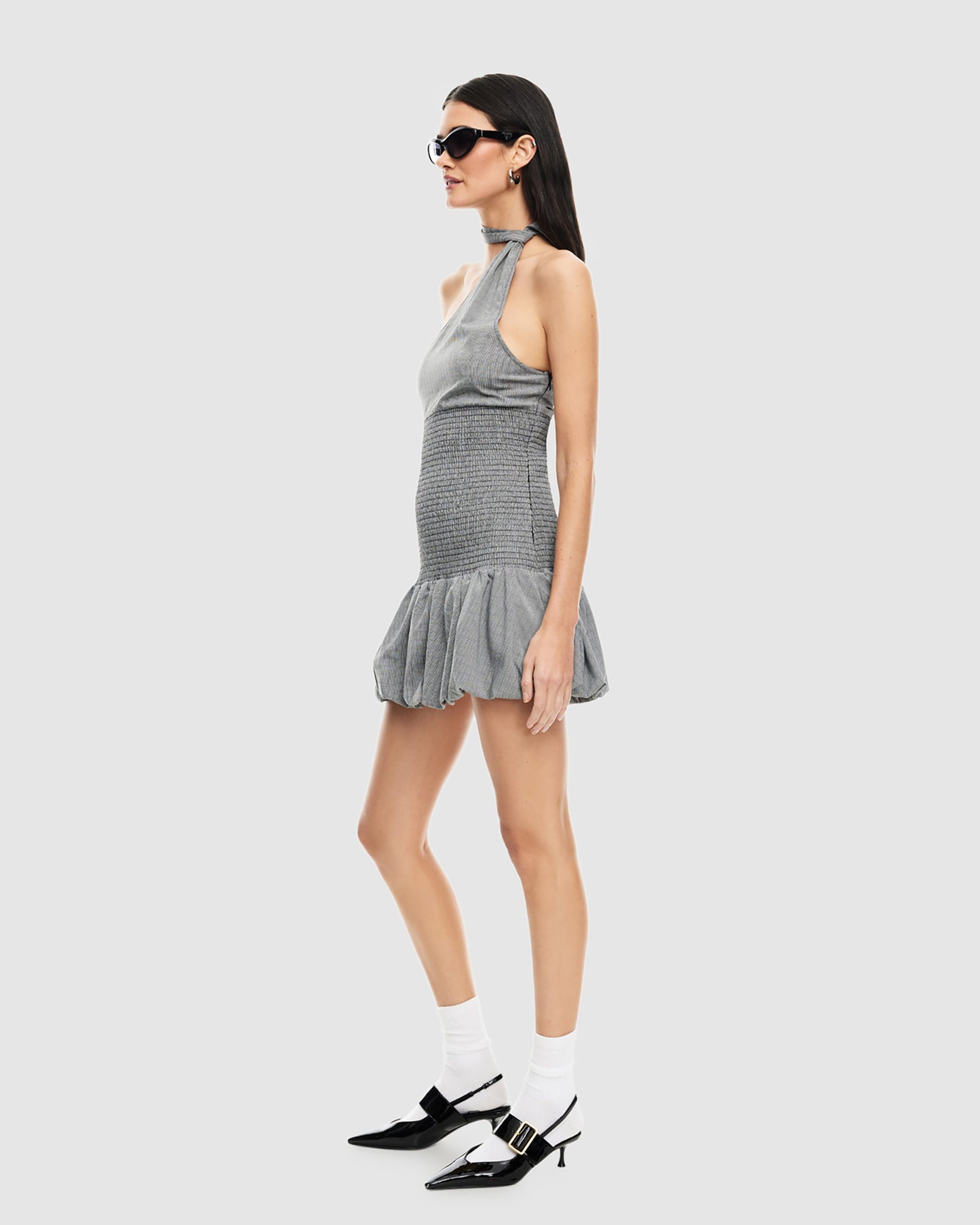 Un Tutu Mini Dress Onyx Gingham