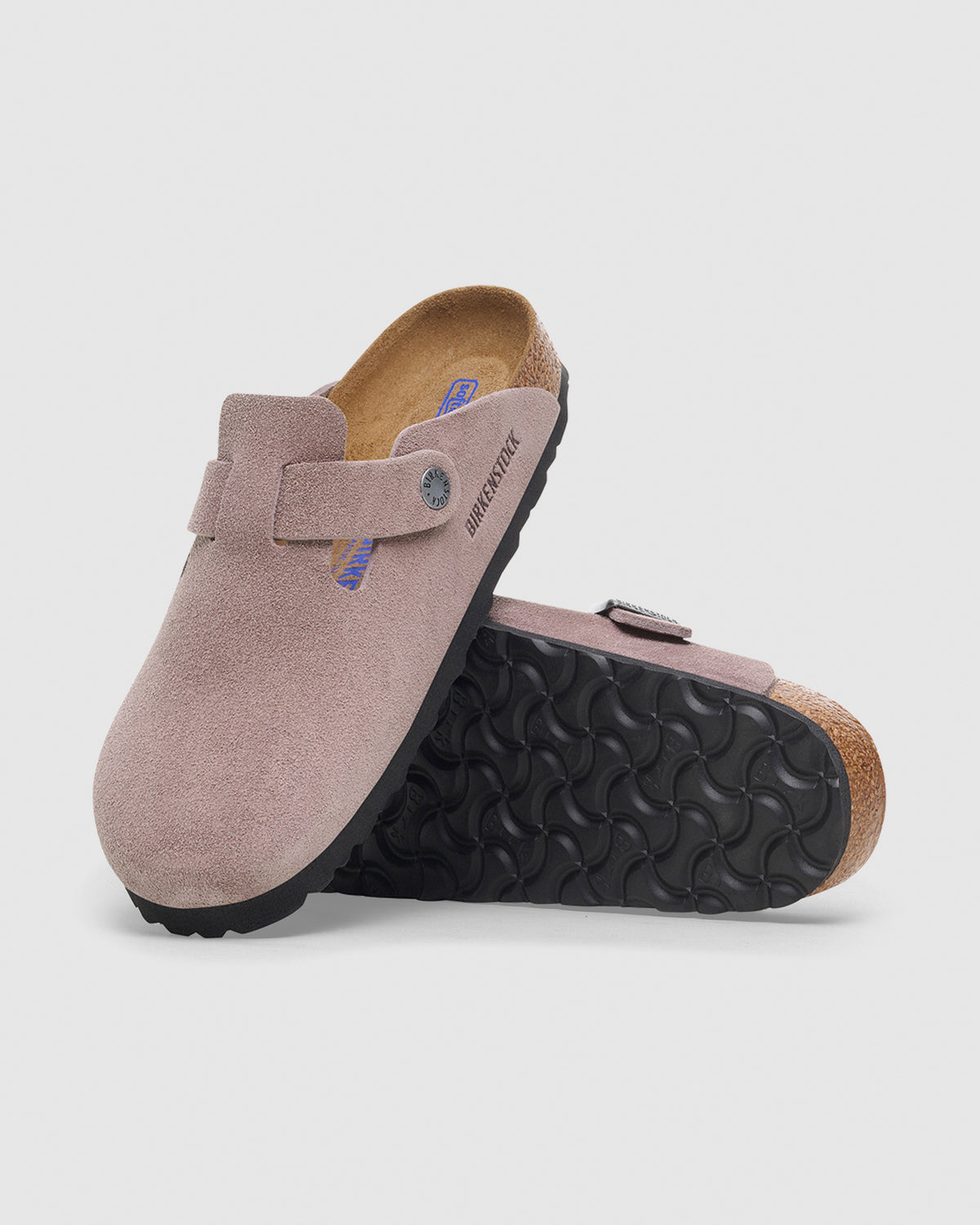 Boston Soft Footbed Suede Leather Sandals FADED PURPLE