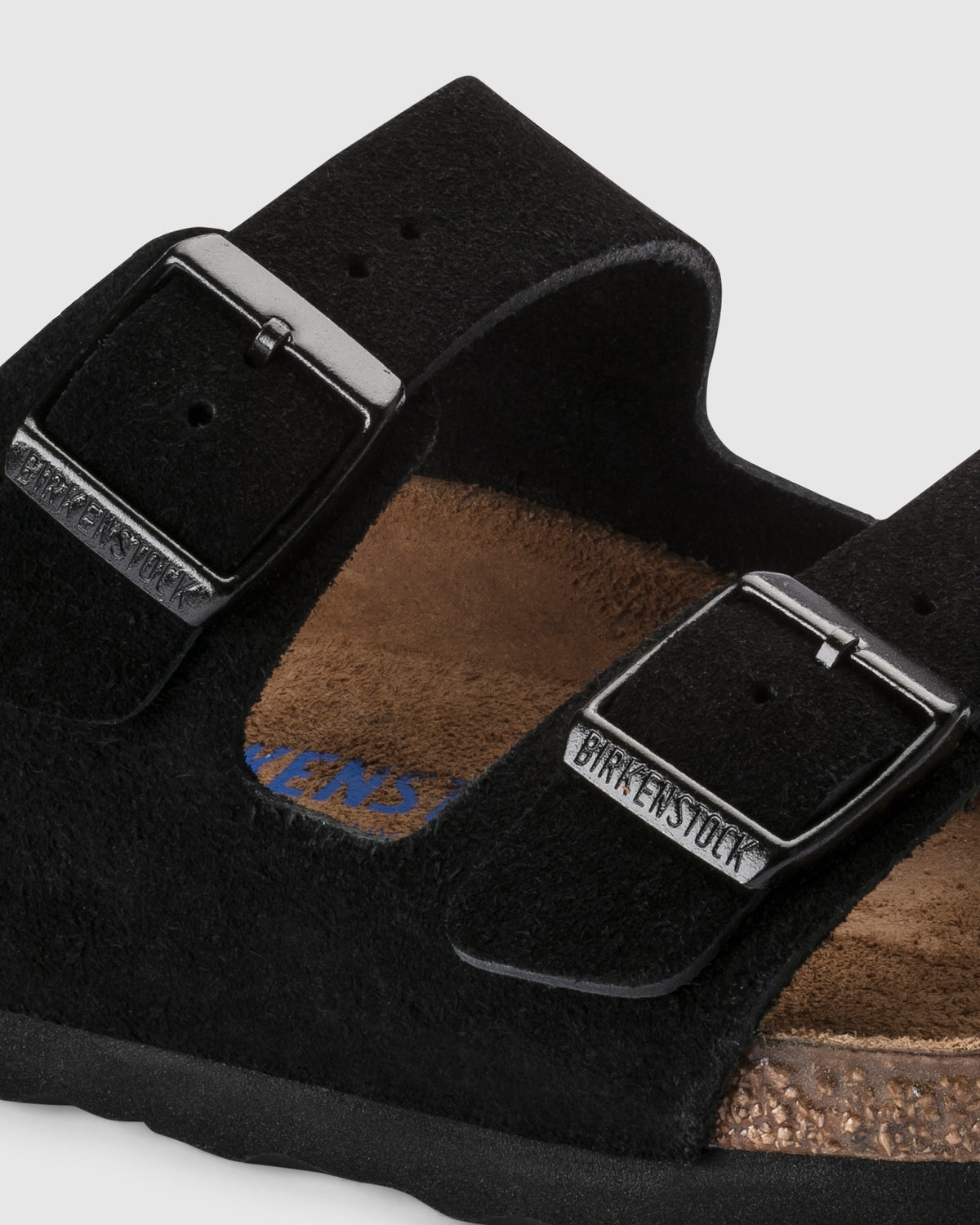 Arizona Soft Foot Bed Suede Leather Sandal BLACK
