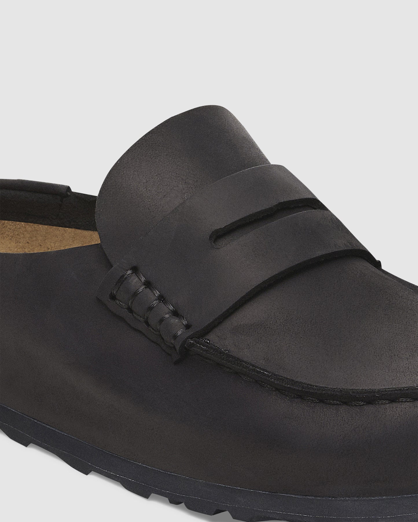 Naples Wrapped Black Oiled Leather Clog