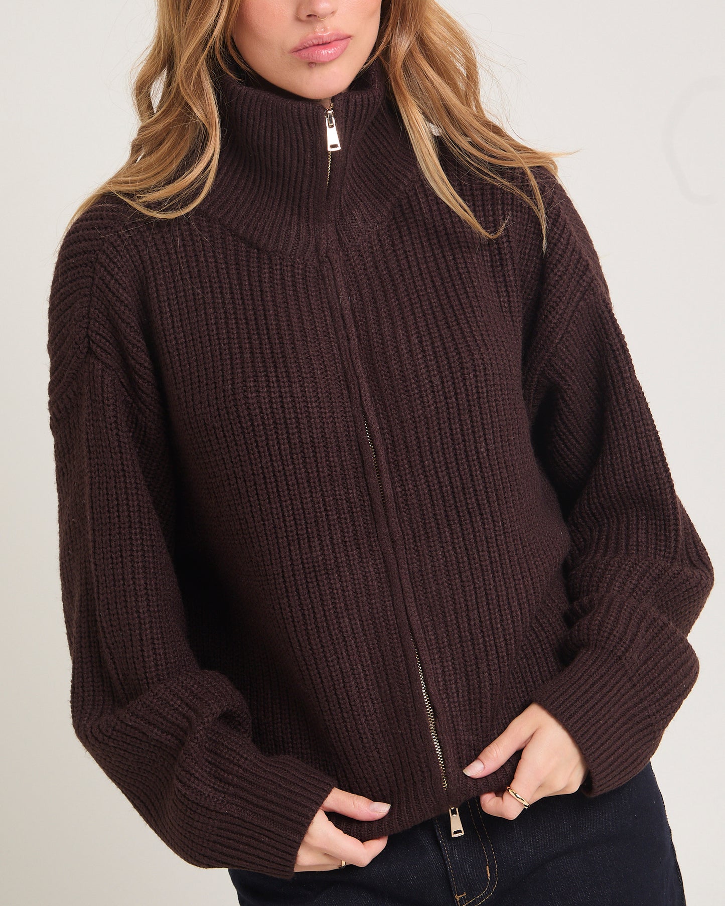 Ellie Double End Zip Longline Cardigan