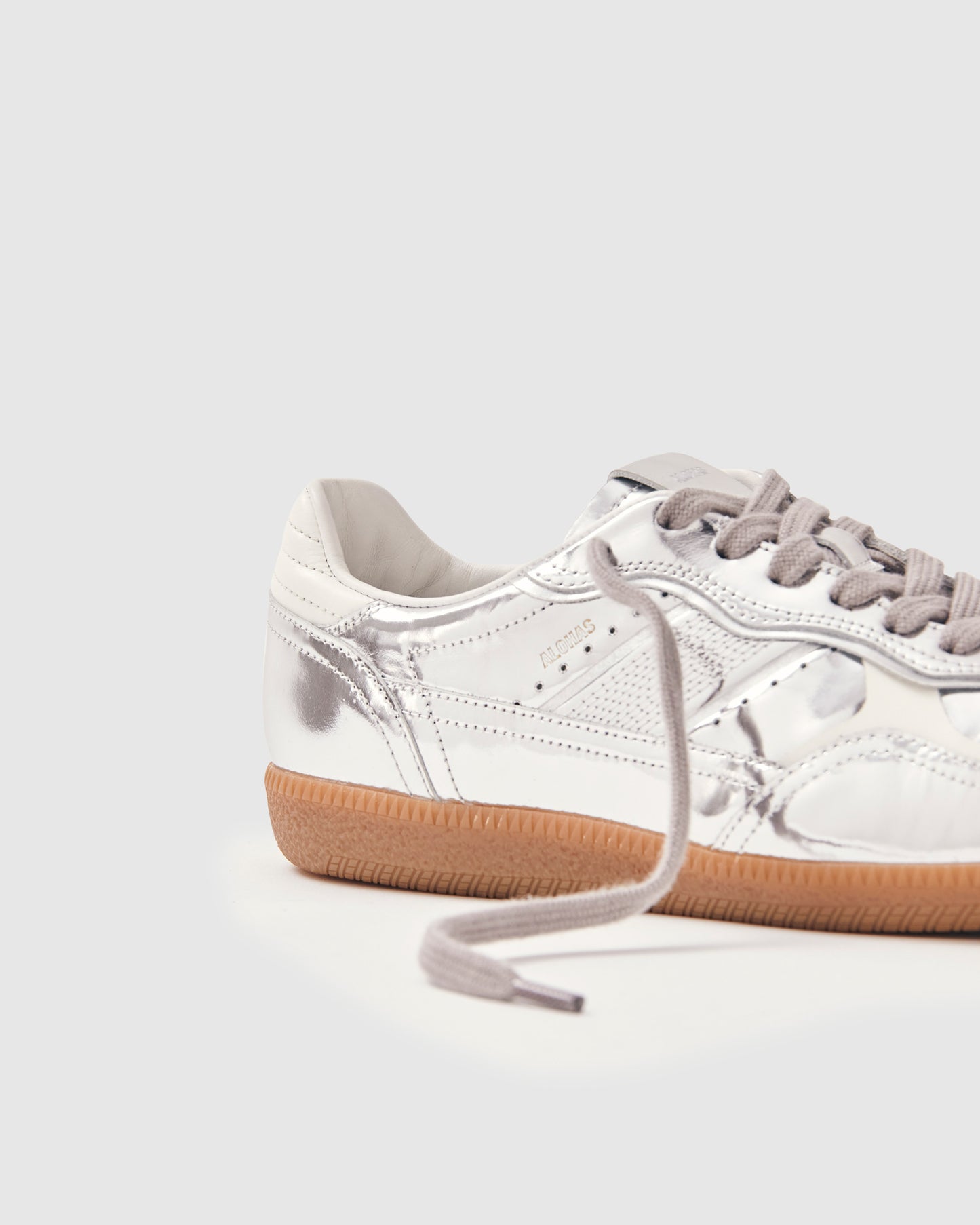 Tb.490 Rife Shimmer Silver Cream Leather Sneakers