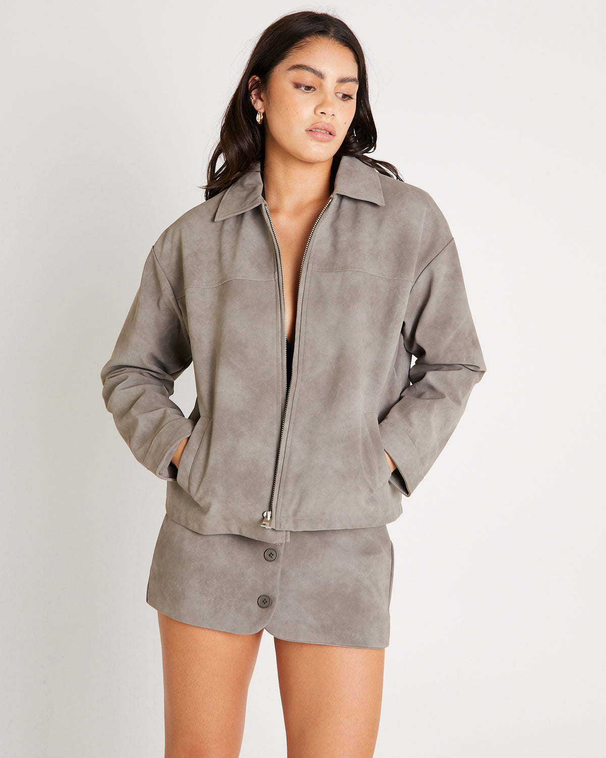 Serena Suede Jacket SLATE