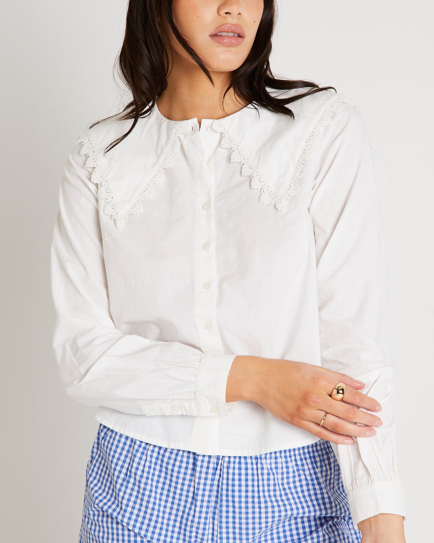 BDG Long Sleeve Collar Blouse