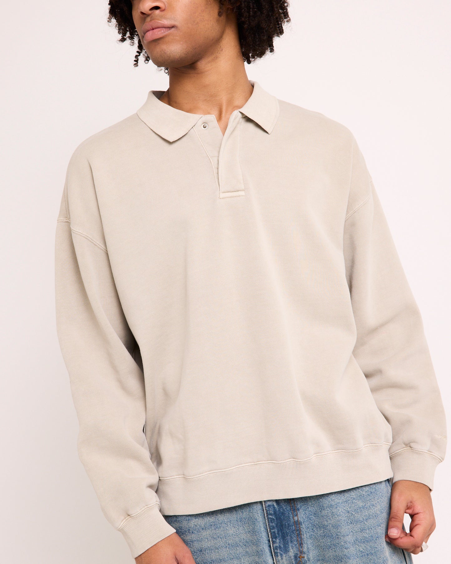 Script Fleece Polo Shirt