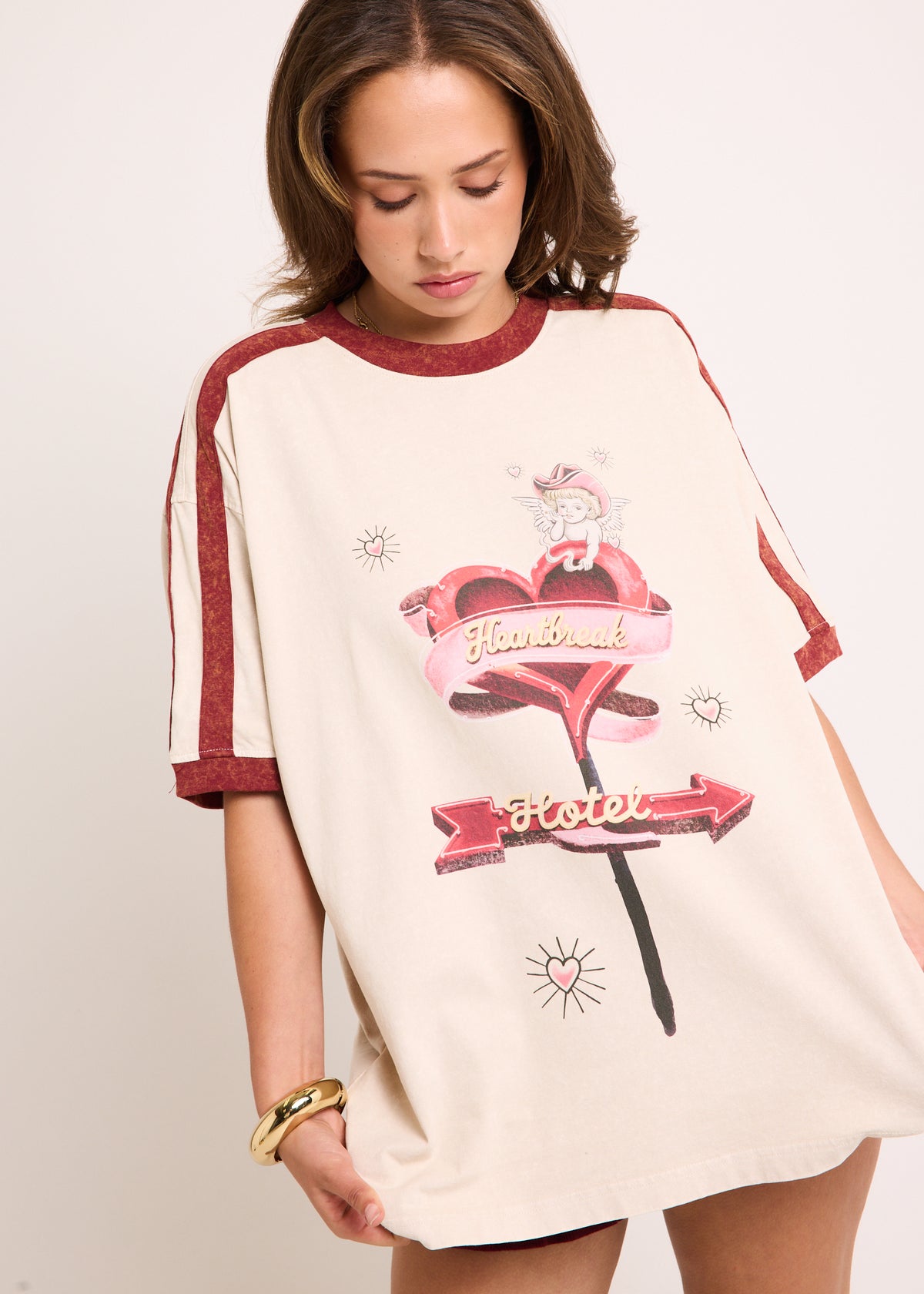Heartbreak Hotel Very Oversized T-Shirt NATURAL