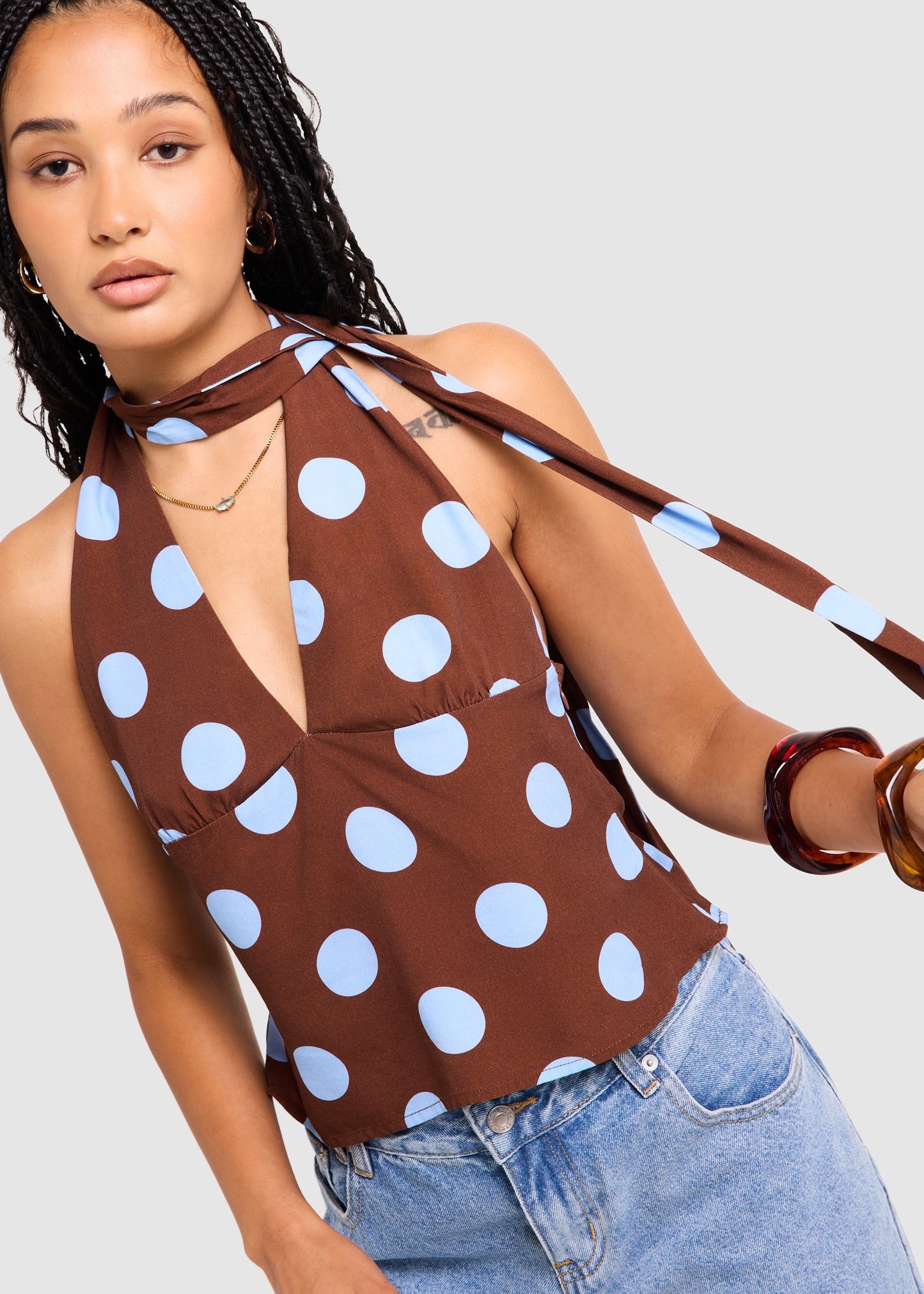 Maya Halter Scarf Top