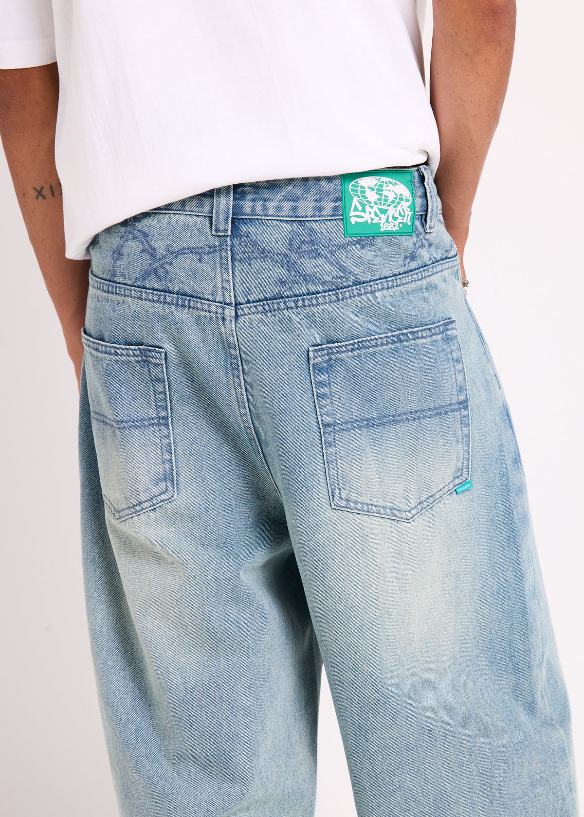Zag Wide Boy Denim Jeans WASHED BLUE