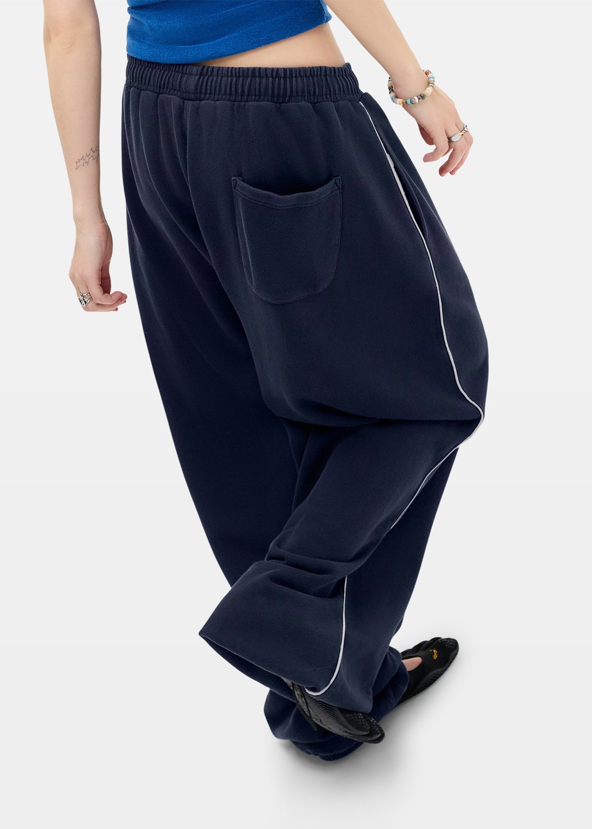Harri Wide Leg Jogger Pants NAVY-4405