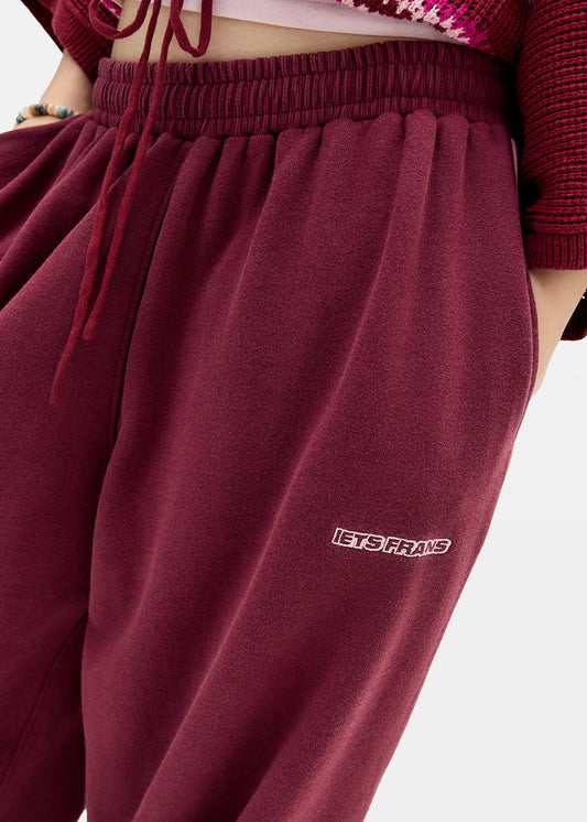 Harri Wide Leg Jogger Pants BURGUNDY-6625