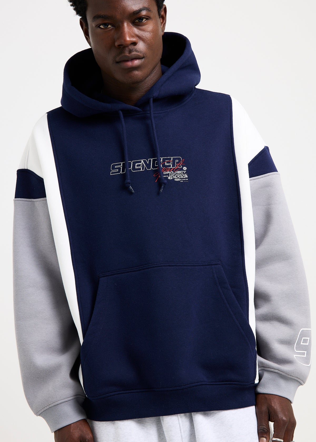 Manual Spliced Hoodie NAVY