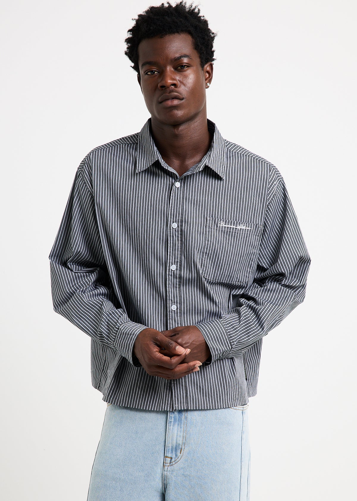 Miami Striped Long Sleeve Shirt GREY