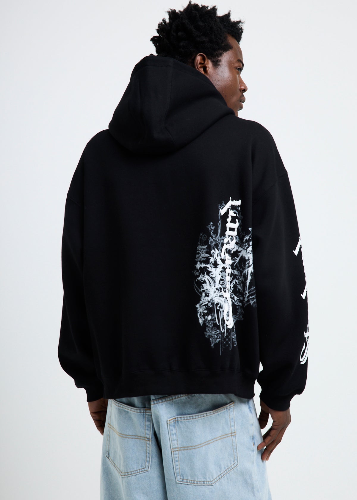 Crucifix Zip Hoodie BLACK