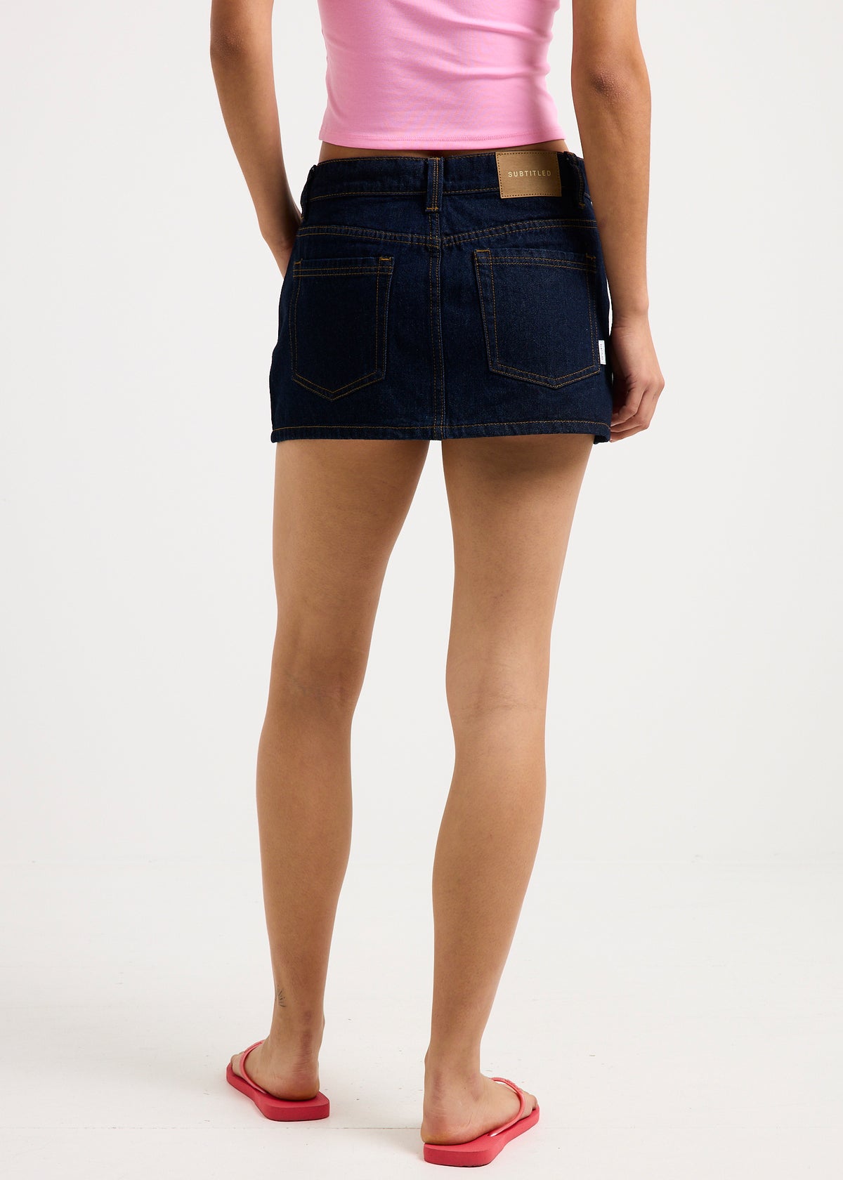 Tide Low Rise Denim Mini Skirt INDIGO