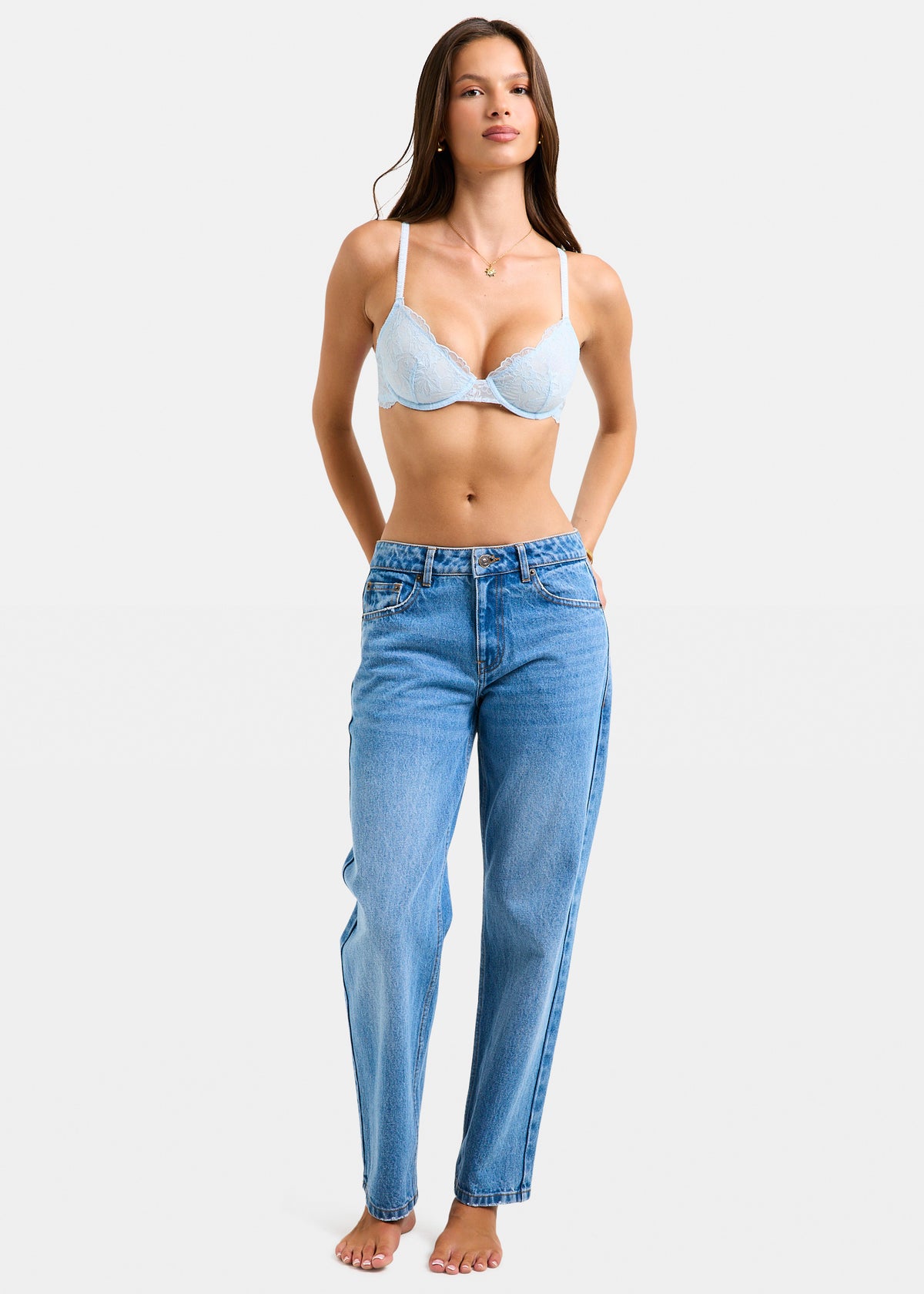 Isla Delicate Lace Underwire Bra BLUE