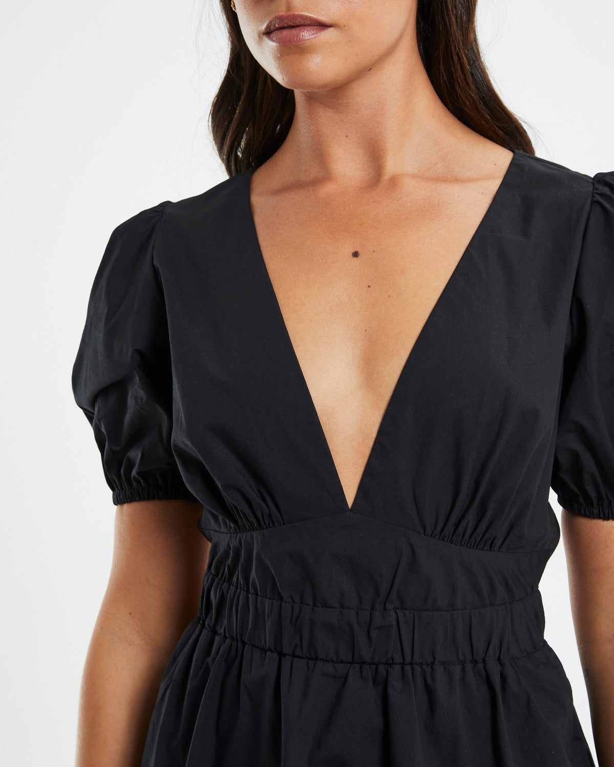 Piper Puff Sleeve Mini Dress BLACK