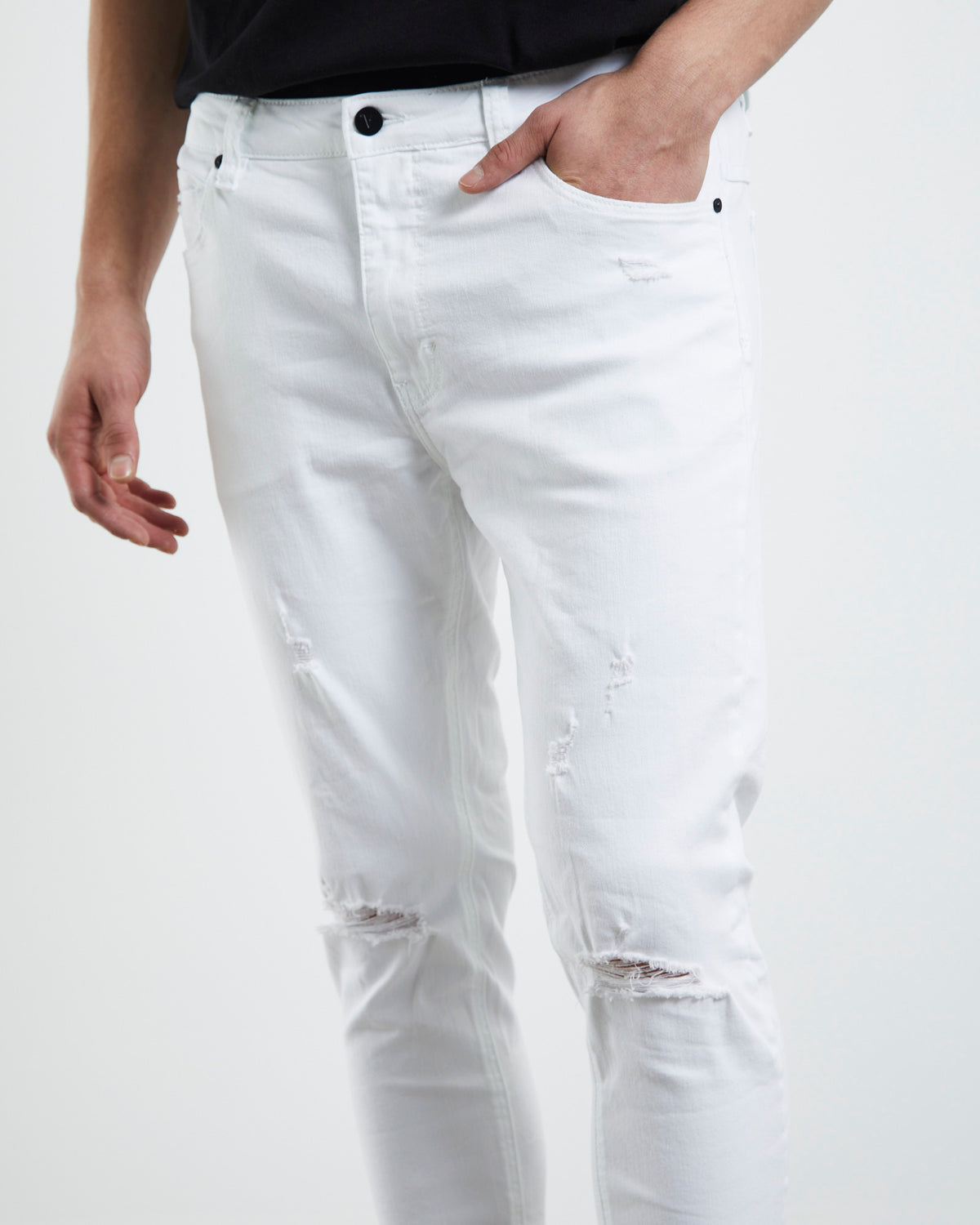A Dropped Turn Up Skinny Denim Jeans Noise DENIM