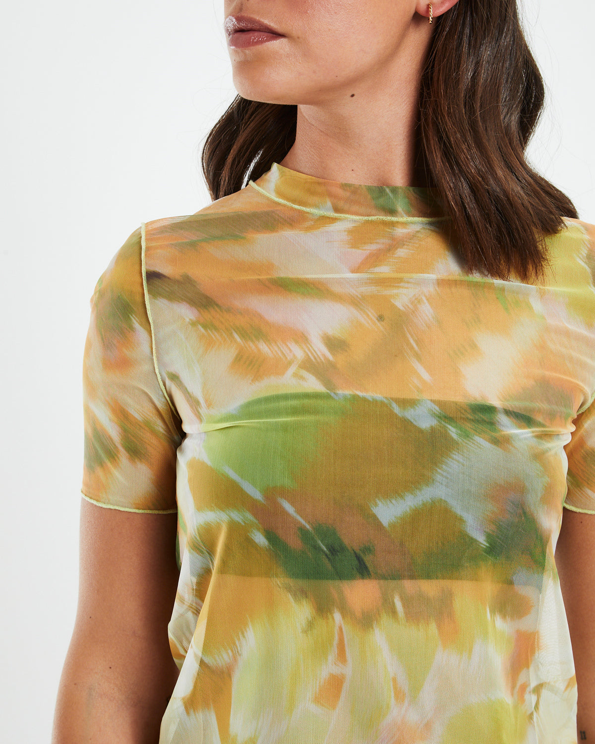 Belle Blurred Botanical Mesh Tee ASSORTED