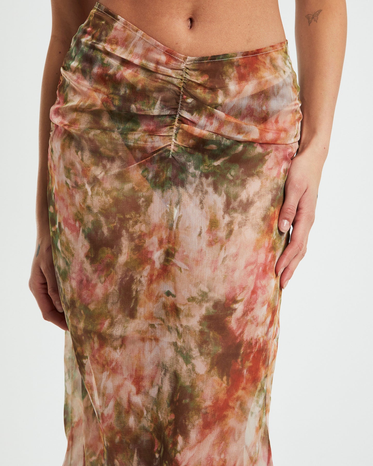 Tibby Tie Dye Midi Skirt in Assorted