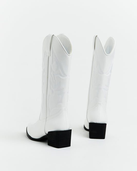 Ranger Cowboy Boot in White WHITE