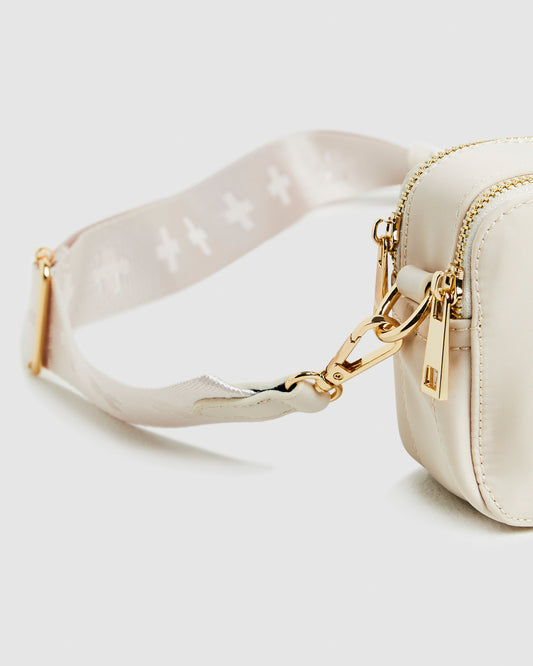 Laroi Cross Body Bag in Bisque Nylon Gold NATURAL