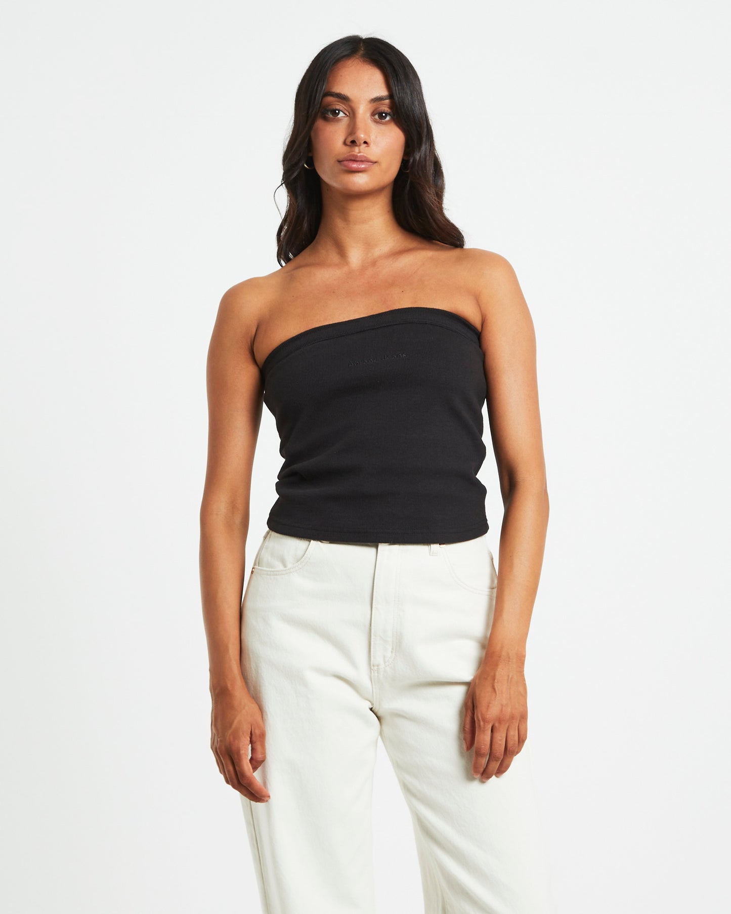 Heather Long Line Bandeau in Black