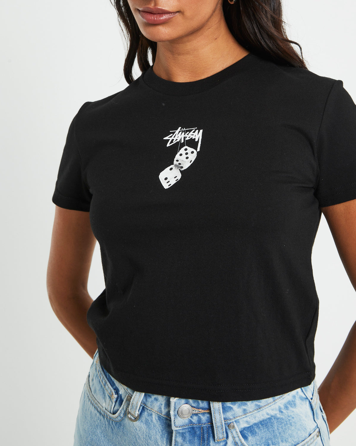 Fuzzy Dice Slim Tee in Black BLACK