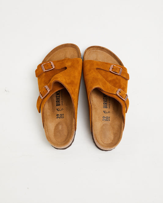 Zurich Regular Leather Suede Sandals in Mink MINK