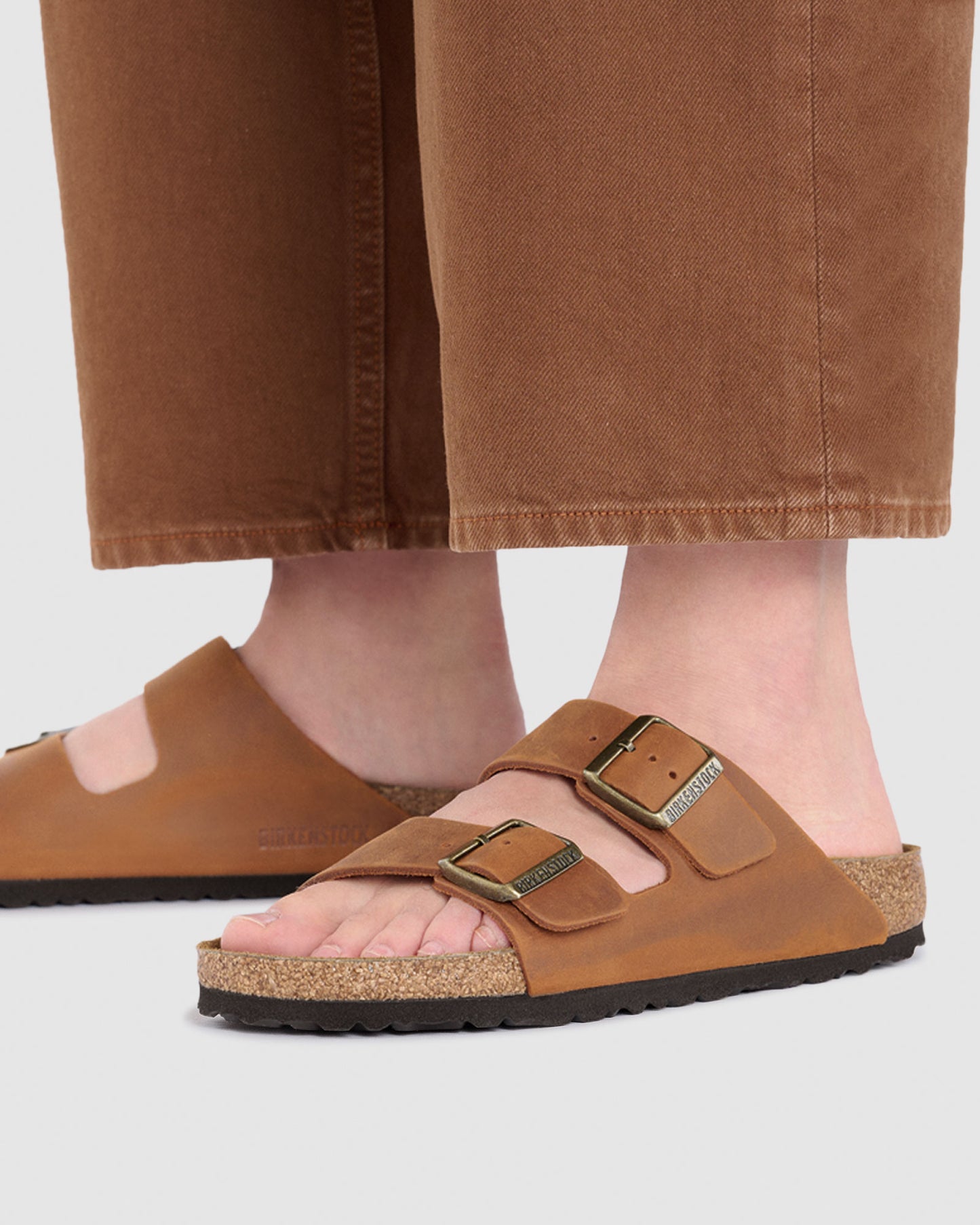Arizona Oiled Leather Sandals Cognac