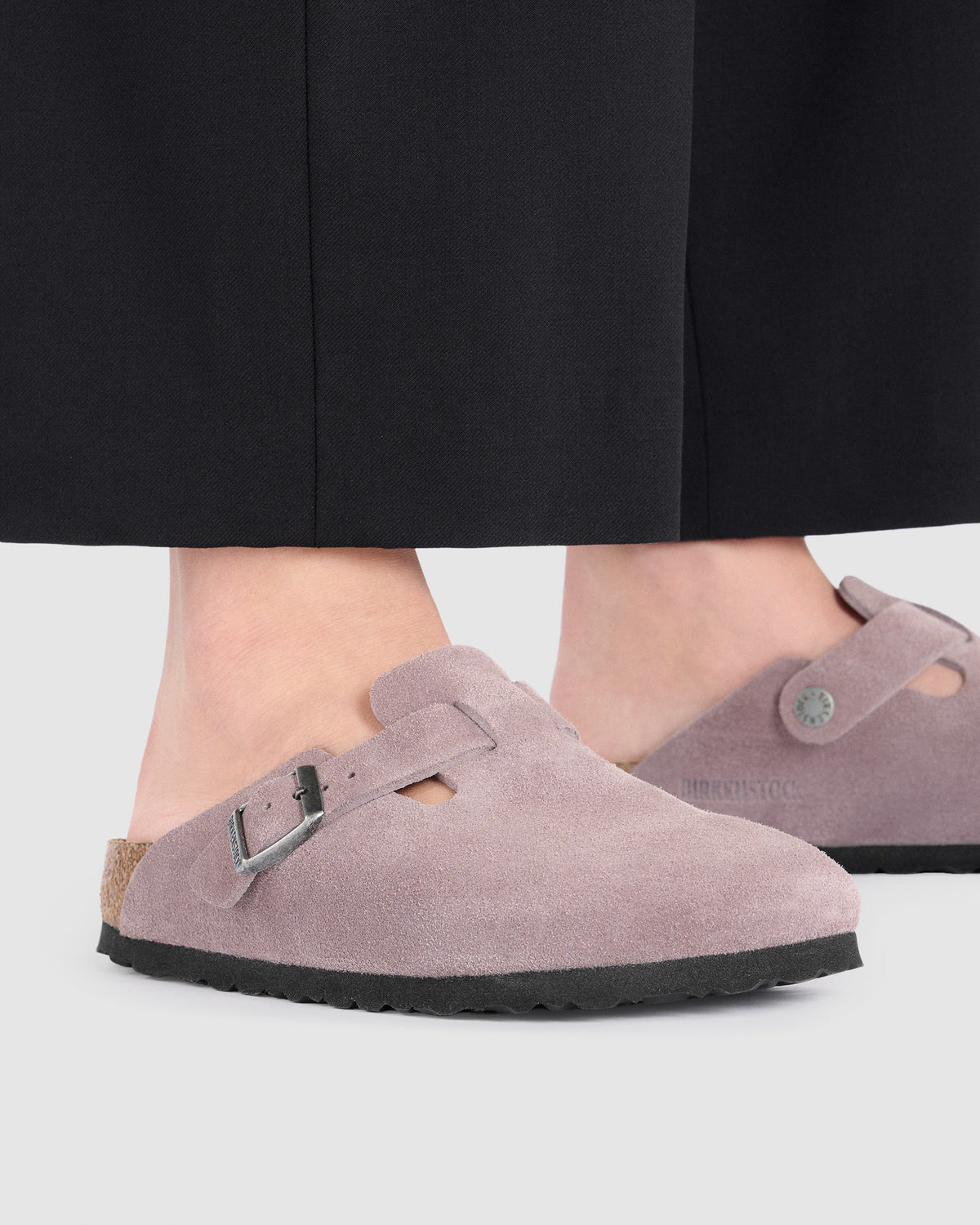 Boston Soft Footbed Suede Leather Sandals FADED PURPLE