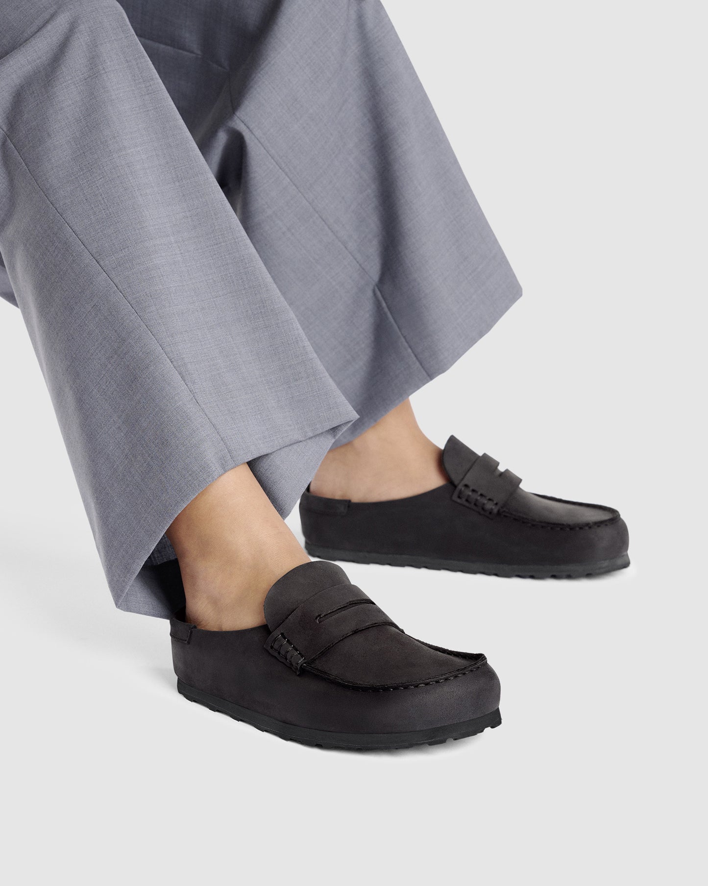 Naples Wrapped Black Oiled Leather Clog