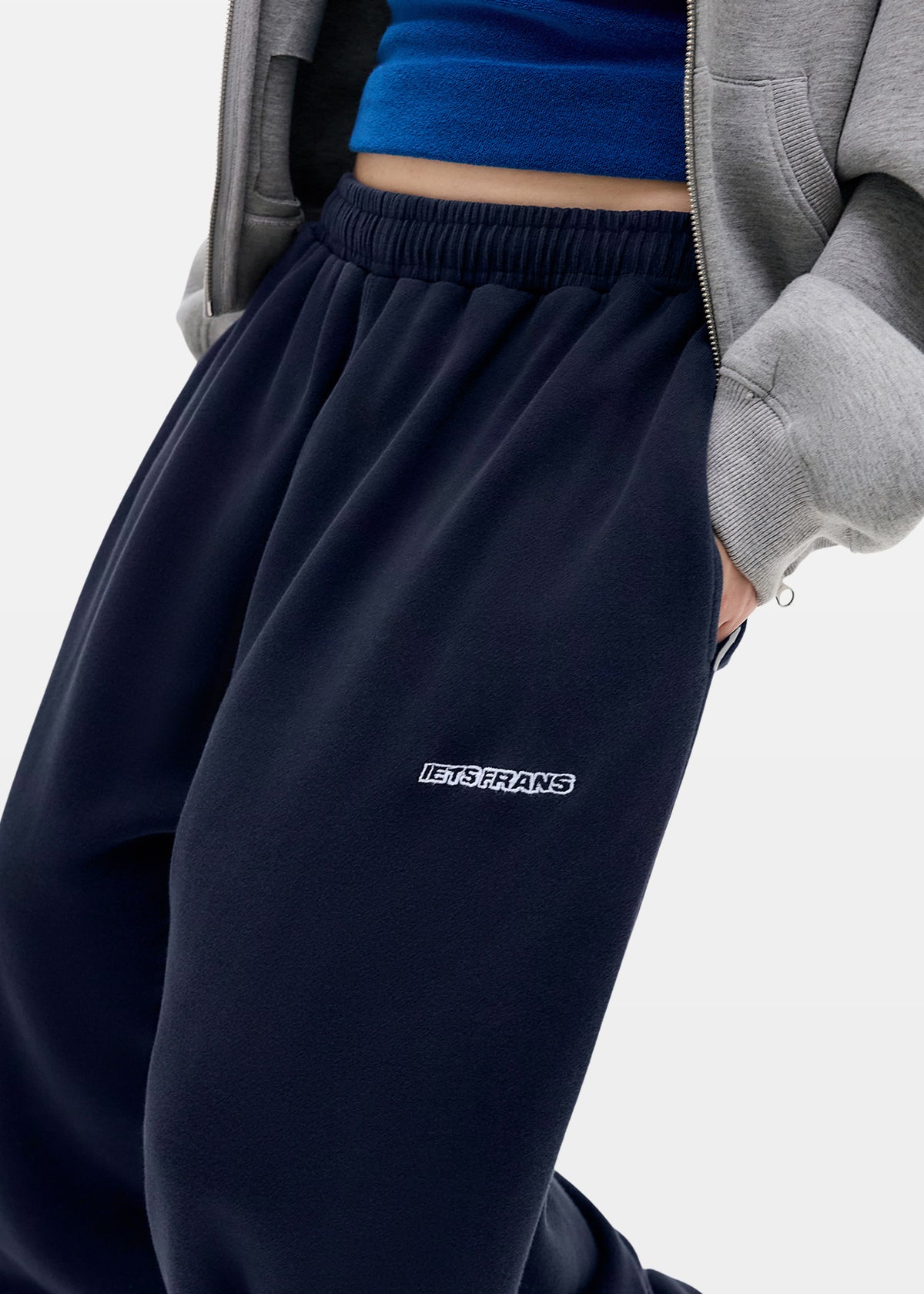 Harri Wide Leg Jogger Pants NAVY-4405