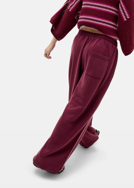 Harri Wide Leg Jogger Pants BURGUNDY-6625