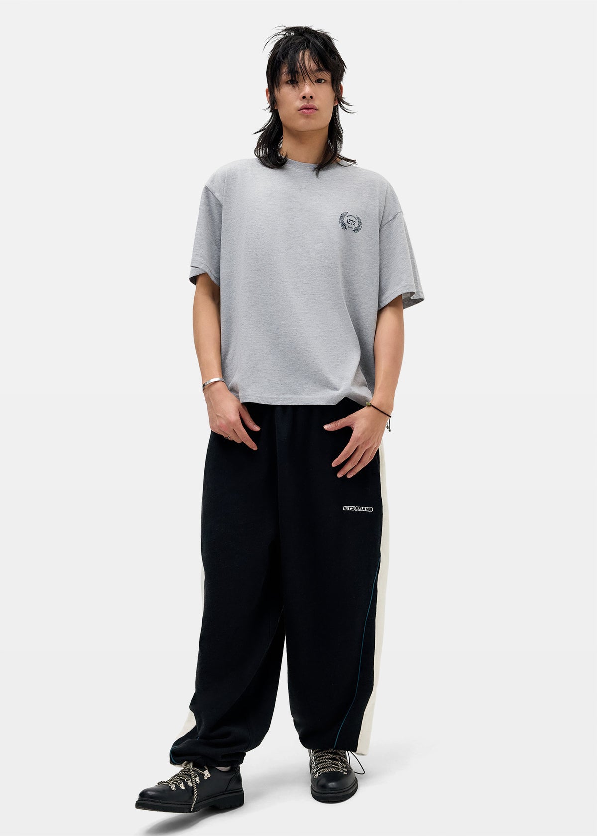 IF Panelled Harri Baggy Joggers BLACK-001