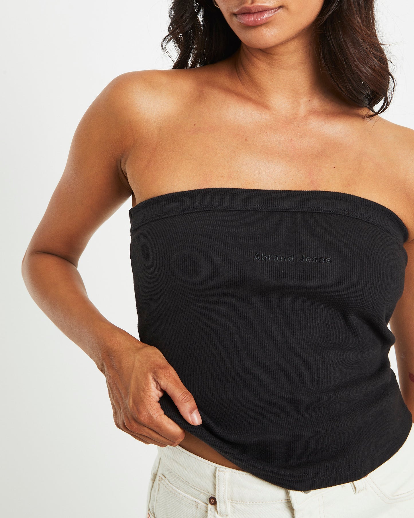 Heather Long Line Bandeau in Black