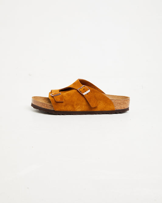 Zurich Regular Leather Suede Sandals in Mink MINK