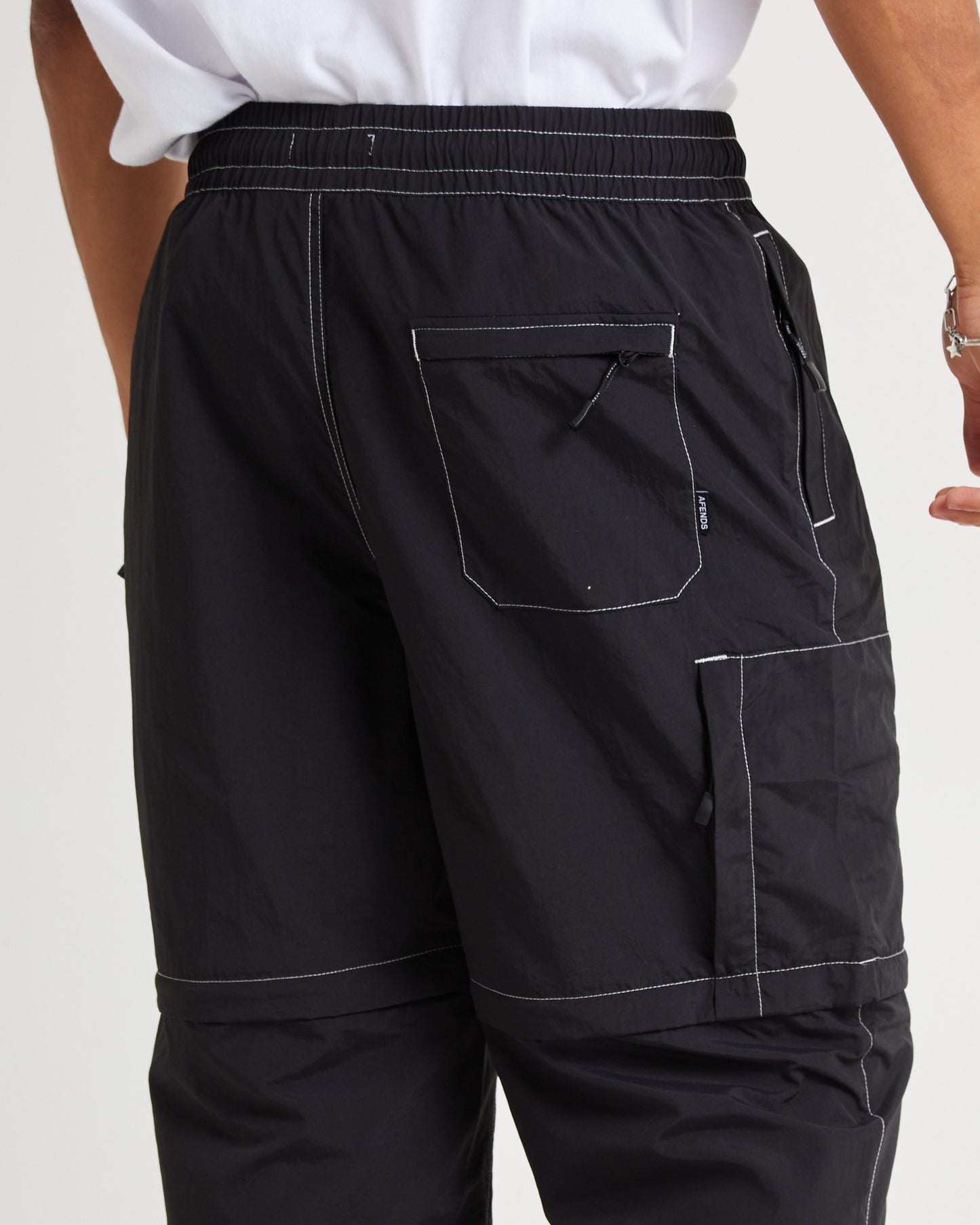 Valley Recycled Zip Off Spray Pants Black