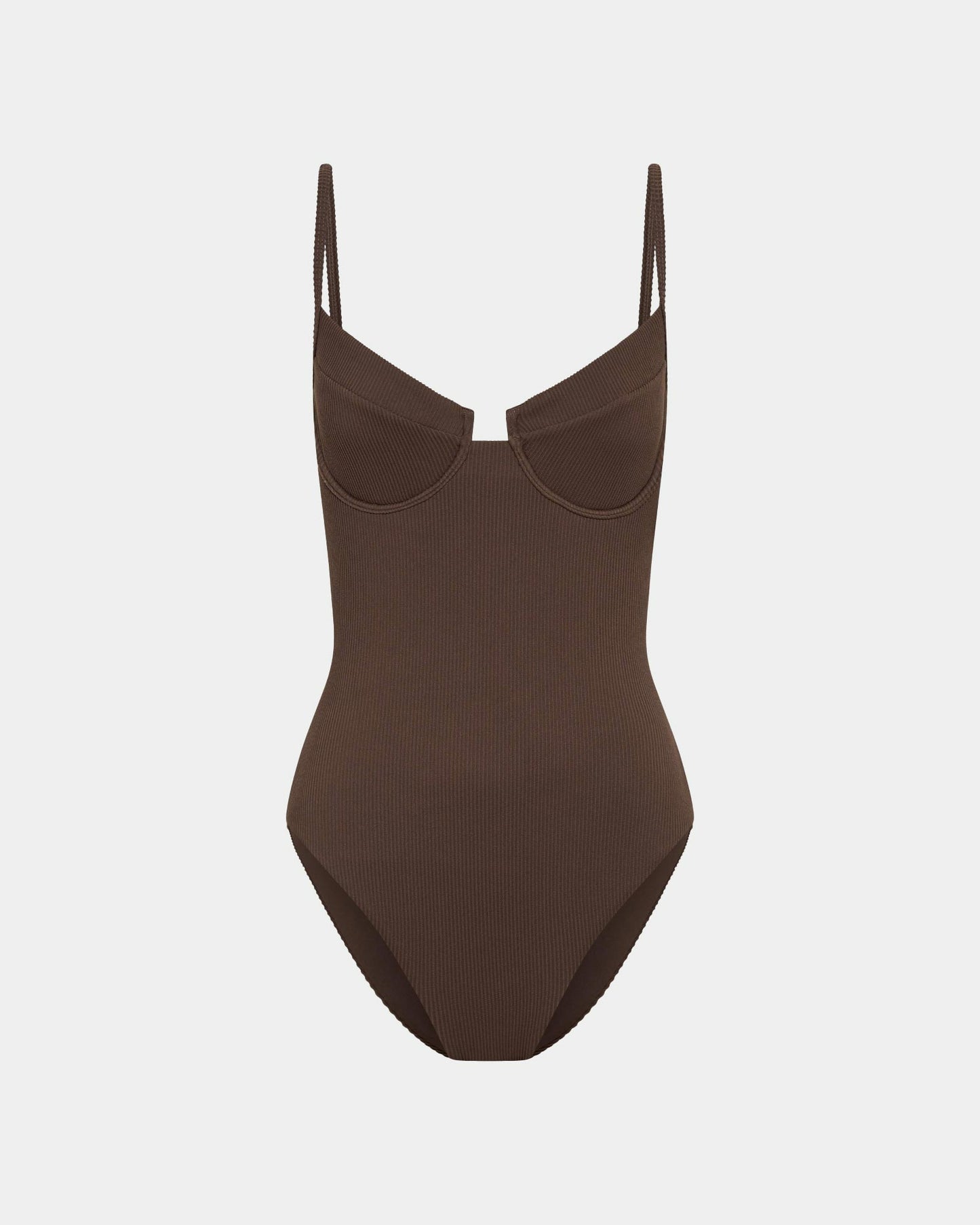 Rib Underwire Top One Piece