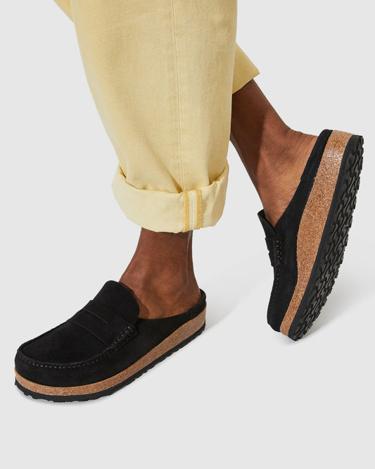Naples Suede Leather Sandals BLACK
