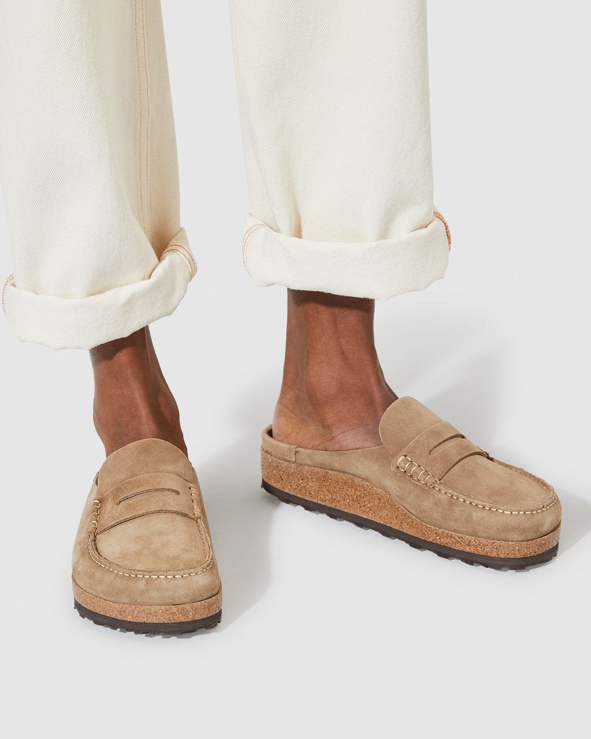Naples Suede Leather Sandals TAUPE