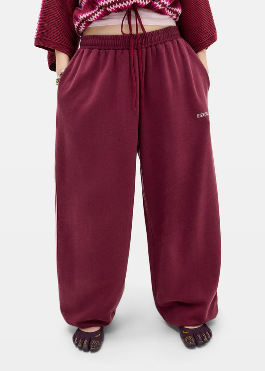 Harri Wide Leg Jogger Pants BURGUNDY-6625