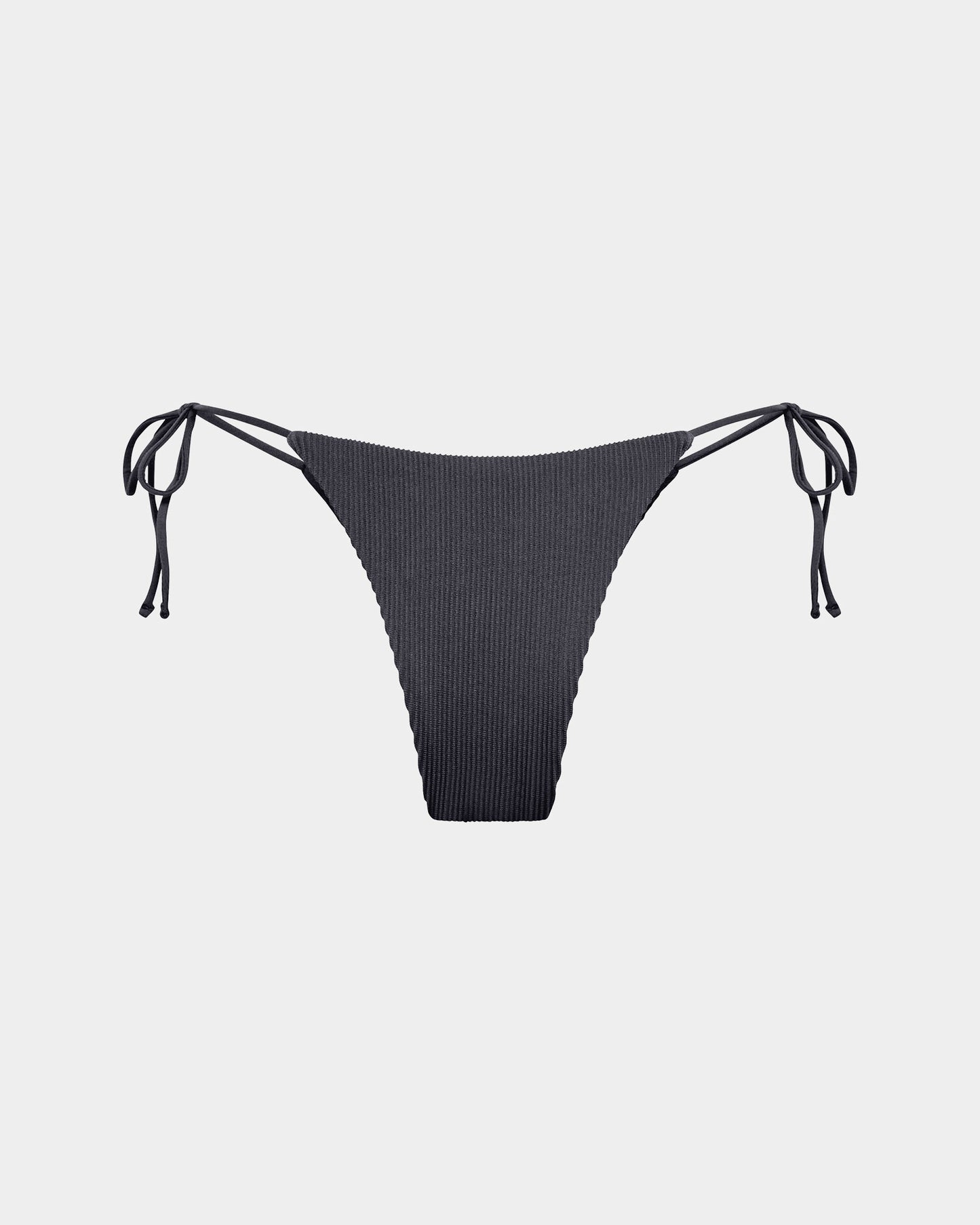 Rib Skinny Strap Tie Side Bikini Bottom