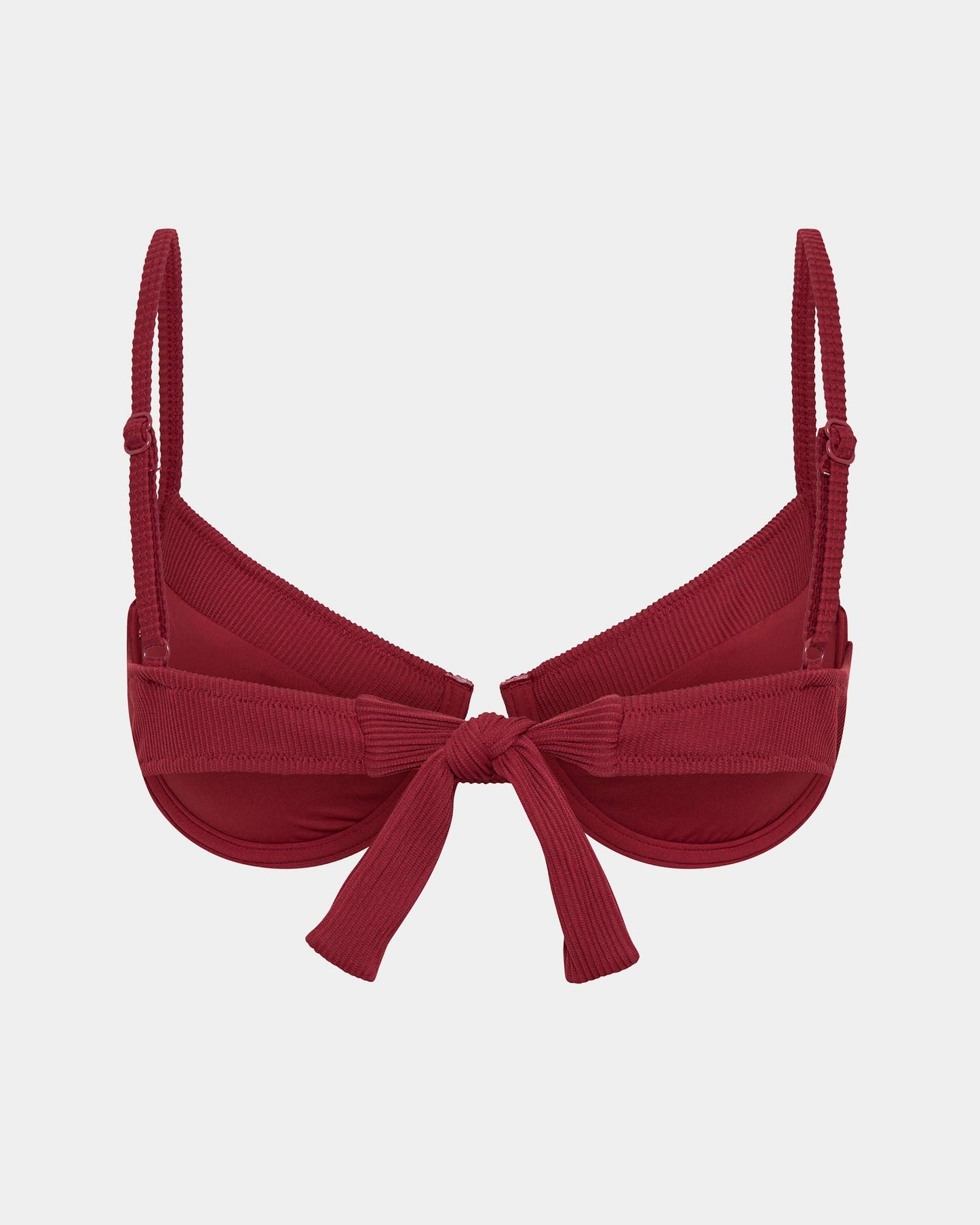 Rib Underwire Tie Back Bikini Top