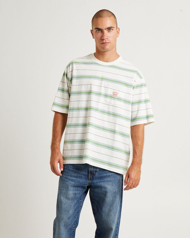 Short Sleeve Workwear T-Shirt Stanlee Strip Egret, hi-res image number null
